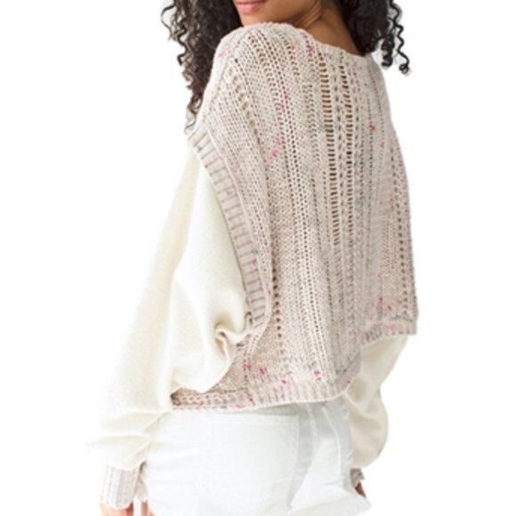 Free People Cable Knit Fleece Cropped Sweater, NWT - Picture 3 of 3